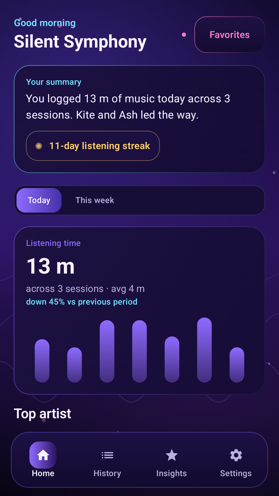 Silent Symphony home screen